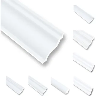 100 Meter Deckenleisten Styropor XPS Stuckleisten Abschlussleiste Decke Weiss 40 x 40 mm Zierprofile Styroporleisten Deckenleisten Zierleisten Sparpaket NM50