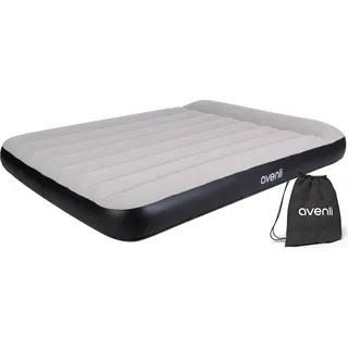 Avenli Luftmatratze selbstaufblasend, Luftbett 191 x 137 x 30 cm, Gästebett mit eingebauter Pumpe für 2 Personen - Grau