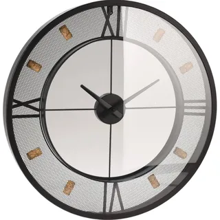 Wanduhr Metall Römische Ziffern - Schwarz