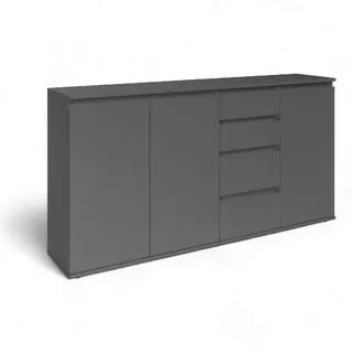 Brest Kommode in Anthrazit - Modernes Sideboard mit viel Stauraum - 160 x 84 x 35 cm (B/H/T)