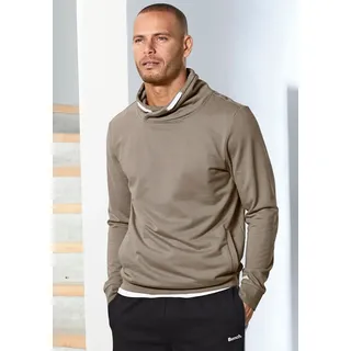 Bench. Loungewear Sweatshirt, mit großem Stehkragen aus einer Baumwollmischung, taupe