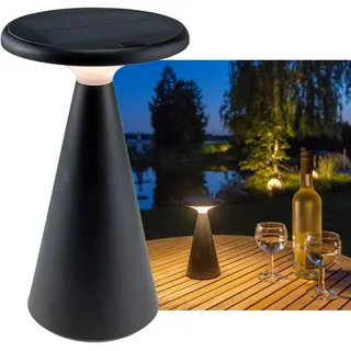 CHILITEC LED Solar Tischleuchte Foco Sol, 2700K, dimmbar, schwarz