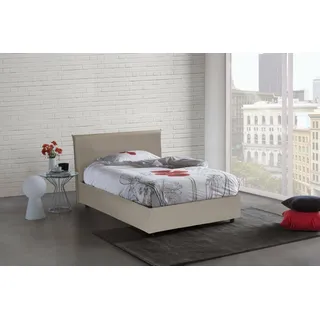 Talamo Italia - Artemisia-Queensize-Bett, Stauraumbett mit Kunstlederbezug, 100 % Made in Italy, Öffnung vorne, geeignet für Matratze 120 x 190 cm, taubengrau