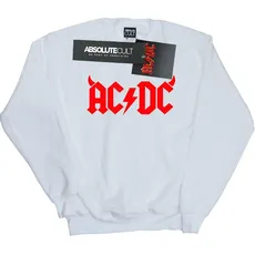 AC/DC, Herren, Pullover, Horns Logo Baumwolle Sweatshirt, Weiss, (5XL)