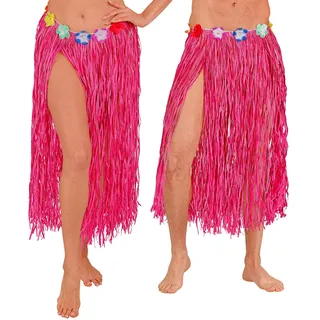 W WIDMANN MILANO Party Fashion - Falda hawaiana para adultos, largo 80 cm, falda de rafia, fiesta temática hawaiana, carnaval