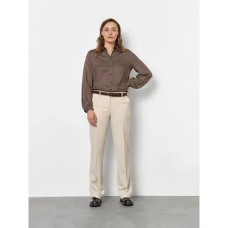 Stoffhose TONI "Jenny Wide Leg", Damen, Gr. 40, N-Gr, beige (ecru), Web, Obermaterial: 64% Polyester, 32% Viskose, 4% Elasthan, unifarben, slim fit lang, Hosen Stoffhose, mit Bügelfalten und Stretch