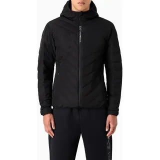 EA7 Daunenjacke mit Logo und Reißverschluss, Schwarz XL - Schwarz