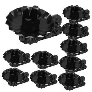 STOBAZA 10 Stück Teiliges Metall Kerzenhalter Clip C-förmige Christbaumkerzenhalter Robust und rutschfest Schwarzer Moderner Stil für Weihnachtsbaumdekoration und Adventskranz
