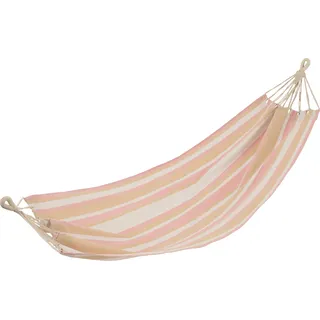 J-Line Hängematte Streifen Baumwolle/Polyester Weiß/Beige/Rosa - Naturbelassen