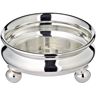 Edzard Schale mit Füßen Santa (Durchmesser 10 cm, Höhe 4 cm) schwerversilbert - Kleine Servierschale, Dekoschale, Snackschale, Schälchen
