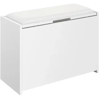 Sadena Truhenbank , Weiß Hochglanz , Holzwerkstoff , 64.2x48x40 cm , Made in Germany , Kleinmöbel, Truhen, Truhenbänke