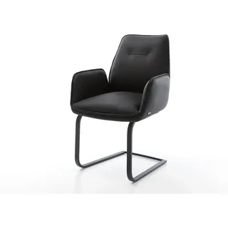 DeLife Freischwinger Zoa-Flex Leder schwarz