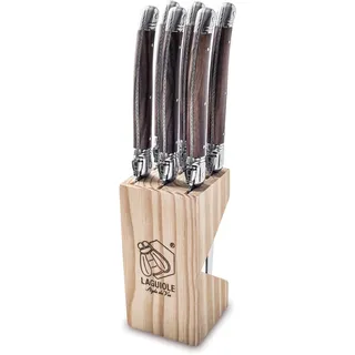 Laguiole Style de Vie Steakmesser Premium Line, 1,8mm Dicke, 6-teilig, Holzfarbe
