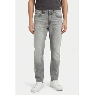 5-Pocket-Jeans BOSS ORANGE "RE.MAINE", Herren, Gr. 33, Länge 34, grau (light, pastel grau055), Denim/Jeans, Obermaterial: 81% Baumwolle, 18% Lyocell, 1% Elasthan, unifarben, regular fit lang, Jeans 5-Pocket-Jeans, Regular Fit, Baumwoll-Mix, used washed