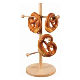 SCHNEIDER Brezelständer, Buchenholz, 6-armig, Stabiler Wurstständer aus Holz zur Präsentation von Brezeln oder Würste, Maße: 275 x 275 x 500 mm