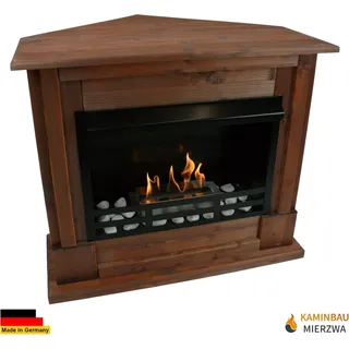 Gelkamin Ethanolkamin Kaminofen Eckkamin Rafael Deluxe - Nussbaum - Braun