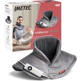 Imetec Intellisense Cervical-Heizkissen für Hals und Schultern, Wärmekissen, 47 x 52 cm, Stoff, 5 Temperaturen, Sicherheits-Elektroblock, schnelles Erhitzen, maschinenwaschbar