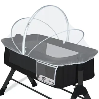 Orzbow Universal Moskitonetz für Babybett,Stabil Insektenschutz für Reisebett mit Reißverschluss,Dauerhaft Fliegennetz für Kinderbett und Beistellbett,Einfache Installation,mit Seitentasche (Weiß)