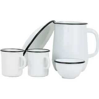 Belis Weißes Emaille-Kochgeschirr-Set 5 Teile
