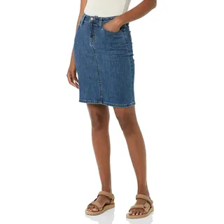 Amazon Essentials Damen Klassischer 5-Taschen-Jeansrock mit Stretchanteil, 60,3cm Länge (Erhältlich in Übergröße), Mittlere Waschung, 58 Große Größe