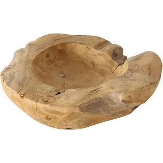 Boltze Schale Teak (Deko Gefäß in Braun, Teakholz, 30 x 30 x 9 cm Schüssel, Rund,) 3245300, Natur