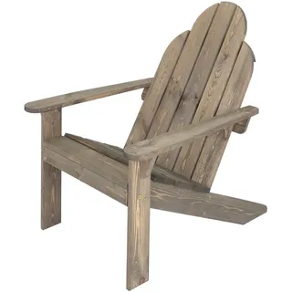 ECD-Germany Gartenstuhl Massivholz, Grau , Holz , 89x92.5x70 cm , Gartenmöbel, Gartensessel, Gartenstühle