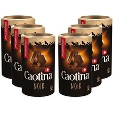 Caotina Noir dunkle Trinkschokolade - Kakao-Pulver für heiße Schokolade mit 45% Kakaoanteil und dunkler Schweizer Schokolade - feinster Cacao nachhaltig und zertifiziert (6 x 500g)