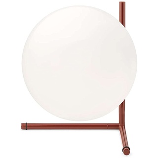 Flos Tischleuchte IC Lights Table 2 aus Messing Chromstahl und Opalglas in der Farbe Burgundy Red 205W, Maße: Gestell: 28,2cm x 35cm, Kugeldurchmesser: 30cm, F3172030