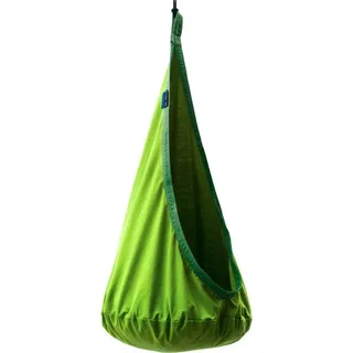 Potenza Milo Cocoon Hängehöhle für Kinder Hängesessel Kindersitz Kindershaukel mit Kissen 100% Baumwolle max 70kg Hängeschaukel - Grün