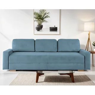 Home Affaire Schlafcouch Polyester 3-Sitzer Blau