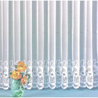 WECKBRODT Gardine »Flensburg« Kräuselband 1 Stk. tlg. Jacquard, strukturiert, halbtransparent, Bordüre, Sockel, Store Weckbrodt weiß