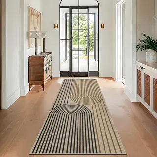 VSIWB Teppich Läufer Flur 80x200 cm Jute Aussehen Küchenteppich Waschbarer Teppich Flur, Rutschfest Küchenläufer, Zweifarbig Outdoor Teppich für Küche, Wohnzimmer, Schlafzimmer, Diele, Eingang, Balkon