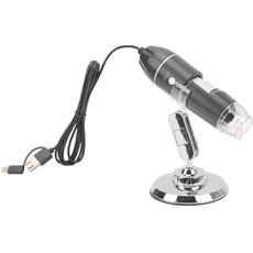 Drahtloses Digitales Mikroskop, 1600-fache Vergrößerung, Tragbares USB-HD-Inspektionsmikroskop mit Ständer, für Android-Handys und Laptops