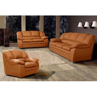 Cotta Polstergarnitur »Casino« Set, 3 Stk. tlg. Sessel, 2-Sitzer, 2,5-Sitzer, hohe Rückenlehne, braun