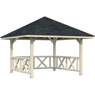 Palmako Holz-Pavillon Bianca 8,3 m2 Set 1 Tansparent Tauchgrundiert