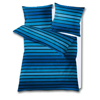 KLEINE WOLKE Neapel, Königsblau, Satin, Kissenbezug 80x80 cm und ein Bettbezug 155x220 cm,