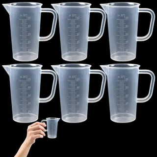 6 Stück Messbecher 100ml, Präzisions Messbecher Klein, Mit Skala Set, Kleiner Geeignet für Küchenbacken und Laboranwendungen (Transparent)