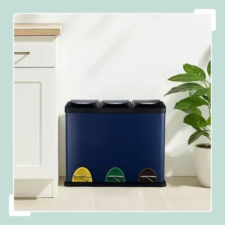 Küchenabfalleimer, 3 Fächer, je 8 Liter