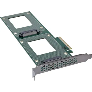 InLine PCI Express Karte zu 2X intern U.2 NVMe SFF-8639 - Bifurcation, PCIe x8, schmal, 76660O