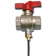 Pettinaroli F x f ball valve with sensor connection red butterfly handl