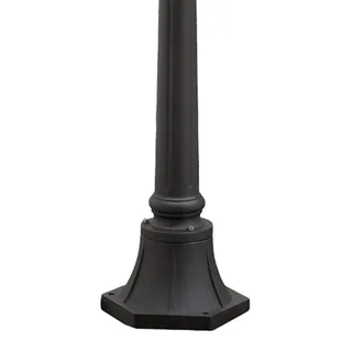 LED Wegeleuchte Landhausstil 118cm, Pollerleuchte zur Gartenbeleuchtung Schwarz - Schwarz