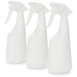 com-four® 3x Blumensprüher - Sprühflasche zur Bewässerung von Pflanzen - Wassersprühflasche mit 28/400 Gewinde für Mineralöl, Heizöl, Benzoyl, verdünnten Säuren und Laugen (Standard - weiß)