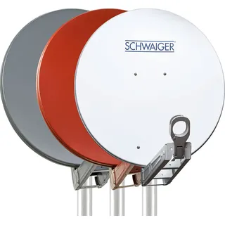 Schwaiger Sat Spiegel 75cm, Alu, Premium, vormontiert Hellgr - Weiß