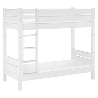 Etagenbett für Erwachsene wählbares Zubehör 80x200 weiß Nische 100 teilbar V-60.16-08WT100Rollrost und Matratze inkl. - Weiß
