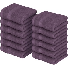 Utopia Towels - 12er Pack Seiftücher mit Aufhängeschlaufen 30x30 cm, aus 100% Baumwolle weiche und saugfähige Waschlappen für die Gesichtsreinigung (Pflaume)