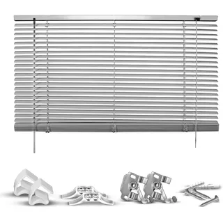 Jalousie GOOD LIFE "Matti" Gr. 20, silber (silberfarben, silber, weiß), B:40cm H:130cm, Jalousien, Jalousie, Klemmfix-Jalousie aus Aluminium