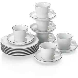Rosenthal Kaffeeset , Schwarz , Keramik , 18-teilig , 220 ml,220 ml , 20.4x32.7x29.3 cm , Geschirr, Geschirrsets, Kaffeeservice