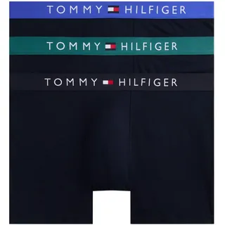 Tommy Hilfiger Herren, 3er Pack Boxershorts Briefs mit Logobund, Mehrfarbig (d Sky/Fmy Ocn/Nob blu), XL