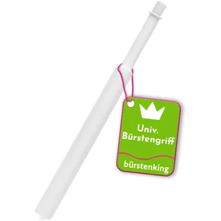 Bürstenking WC Bürstengriff aus weißem Kunststoff, Ersatz-Toilettenbürstengriff, passend für Verschiedene WC-Garnituren, mit M12 Außengewinde, ca. 260 mm lang