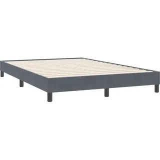 Bettgestell ohne Matratze Dunkelgrau 140x220 cm Samt - Grau, Dunkelgrau